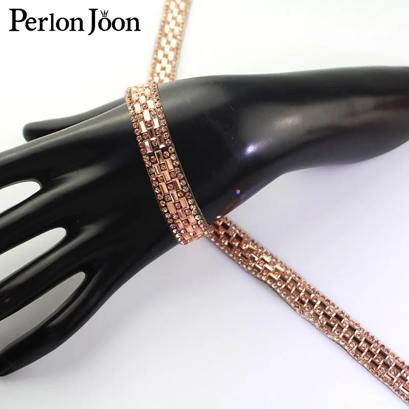 1 ярд стеклянные кристаллы Шампань Стразы Лента отделка горячей фиксации ленты