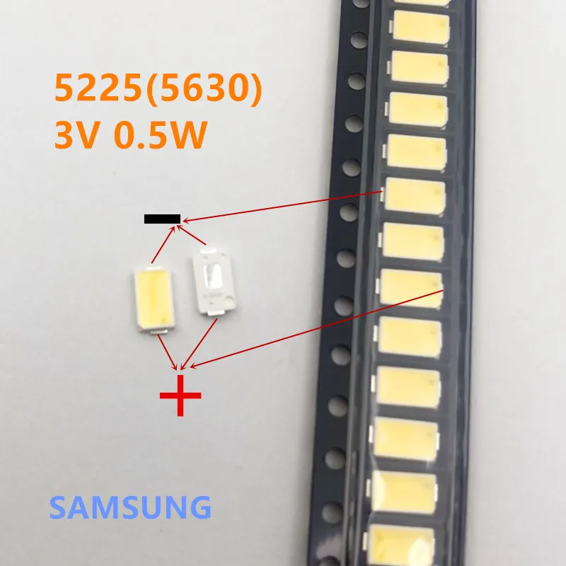 100 шт. светодиодов 5630 3 в 0 5 Вт Оригинальный Для SAMSUNG (5225) белый светодиод средней