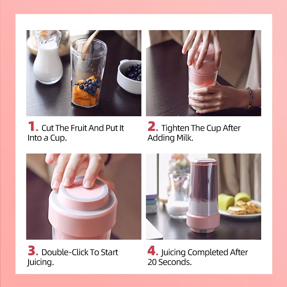 WantJoin 400 мл портативный мини Блендер с 4 лезвиями соковыжималка миксер