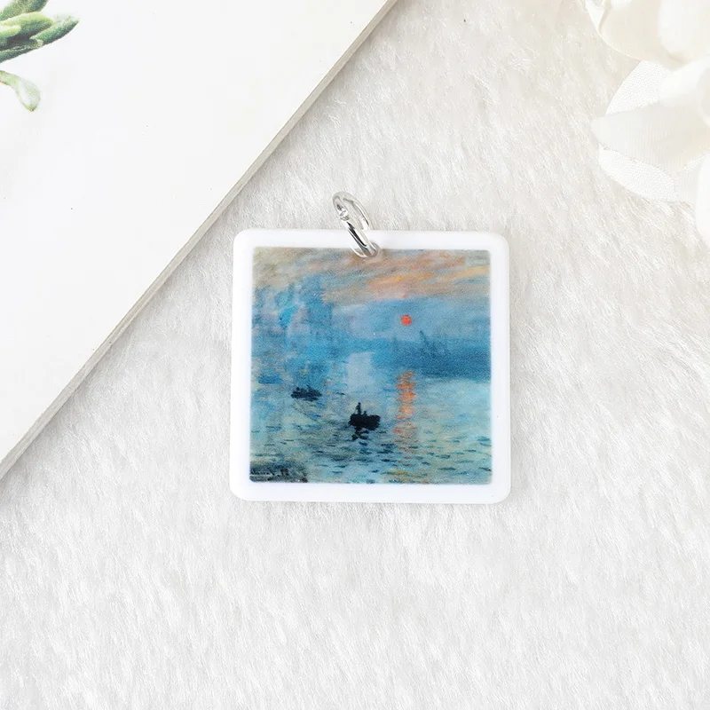 8 шт. всемирно известный Картины Подвески Акриловые Ван Гог фотографии Звездная