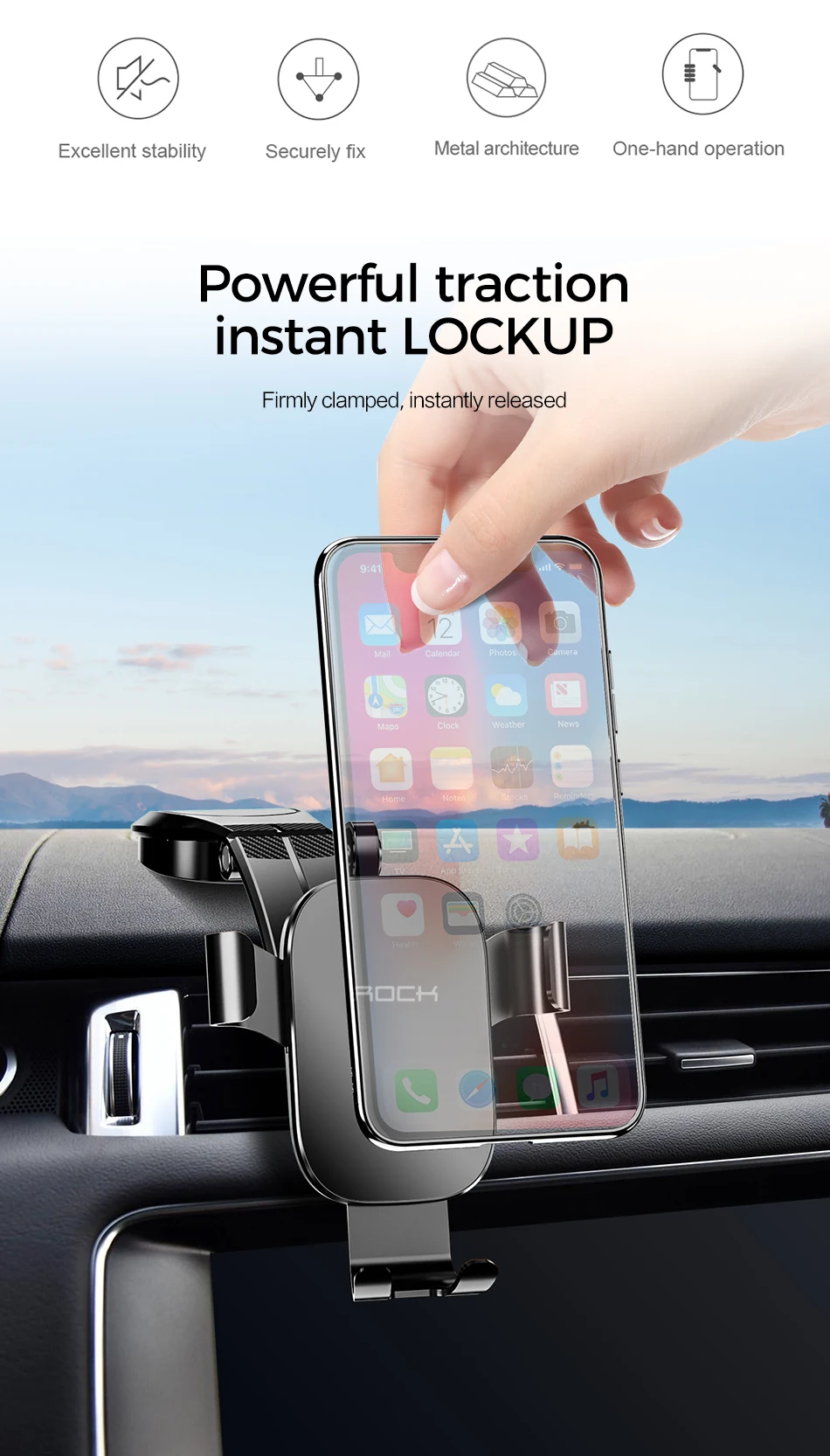 ROCK Складной автомобильный держатель для телефона для iPhone X XS samsung huawei Gravity Dashboard паста подставка для мобильного телефона универсальный смартфон