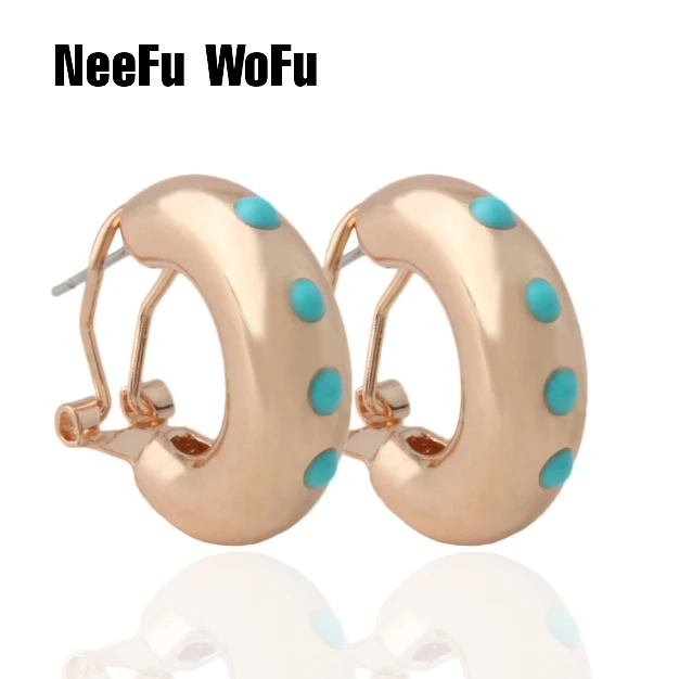 Модные серьги NeeFu WoFu ювелирные изделия медные кольца очаровательные для женщин