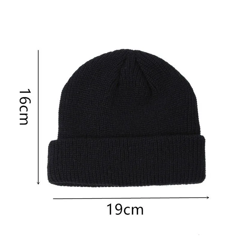 

Autumn Winter Solid Color Hats Unisex Hip Hop Hat Winter Accessories Couple Men And Women Wool Knitted Hat Keep Warm Caps