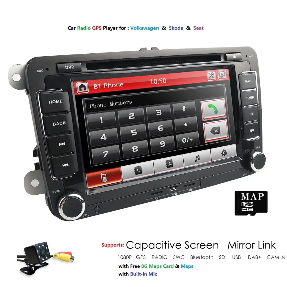Автомобильный DVD плеер 2 Din 7 дюймов для VW/POLO/PASSAT/Golf/Skoda/Octavia/SEAT/LEON с RDS радио GPS