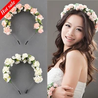 new modern stylish women girls floral headband bohemia hair band flower garland wedding prom head wrap hair accessories gift