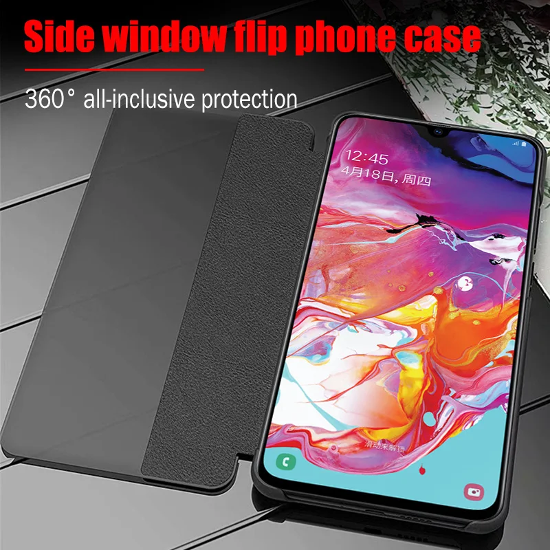 Умный кожаный чехол-книжка sansung a 70, чехлы для samsung galaxy a70 a50 a40 a30 a20 a10, защитный чехол
