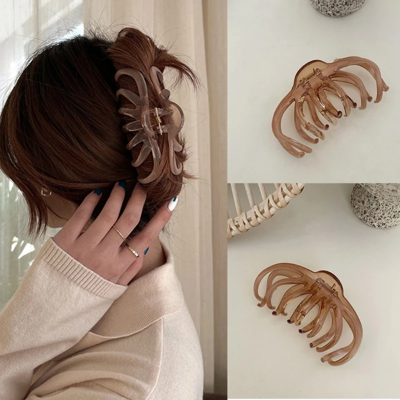 

Non-Slip Transparent Hair Claws Acrylic Catch Barrette French Design Strong Hold Hair Jaw Clip Supplies for Summer Beach