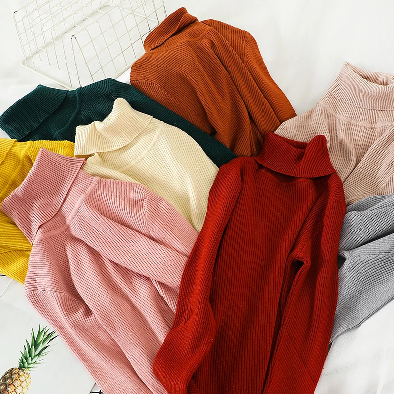 GLAUKE long sleeve fashion women solid turtleneck sweater female chic elegant ladies jumpers pull femme Knitted Pullover | Женская