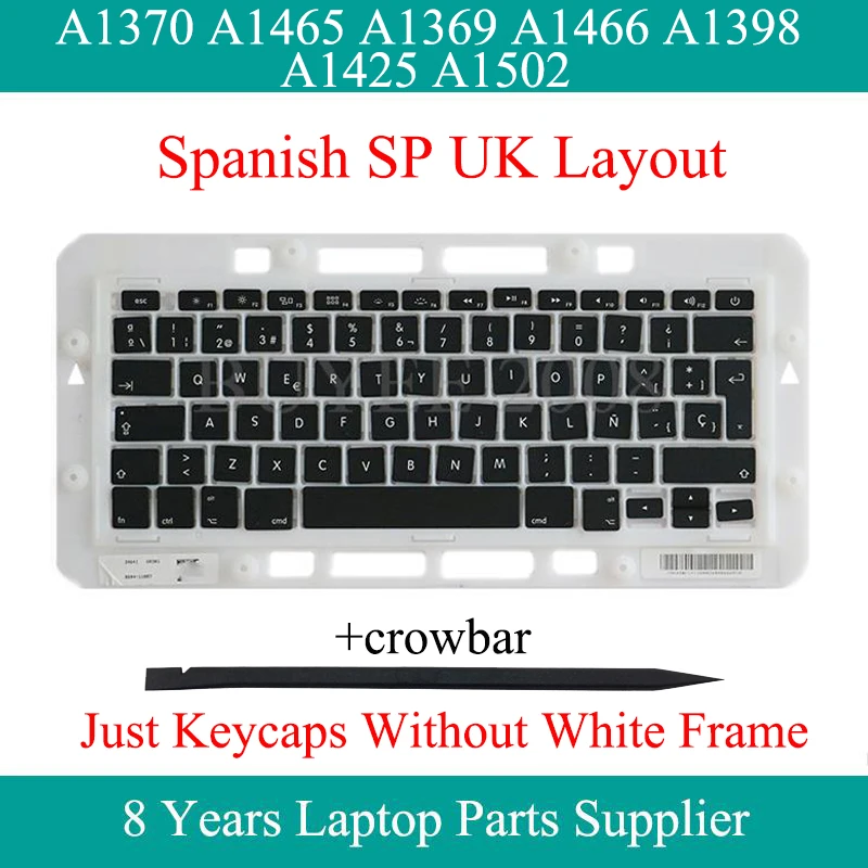 Original A1466 A1398 A1425 A1502 SP EU UK Key Cap For Macbook Air Pro 13" 15" A1370 A1465 A1369 Spanish Keyboard Keycap Keys Cap