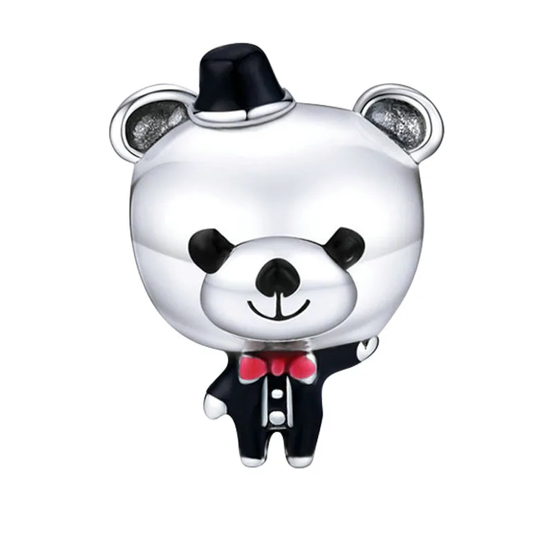 2021 шармы в виде ангела с милым медведем подходят для оригинального браслета pandora