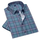 Рубашка AOLIWEN мужская с коротким рукавом, брендовая сорочка в полоску, Повседневная дышащая удобная приталенная, с защитой от морщин, весна-лето