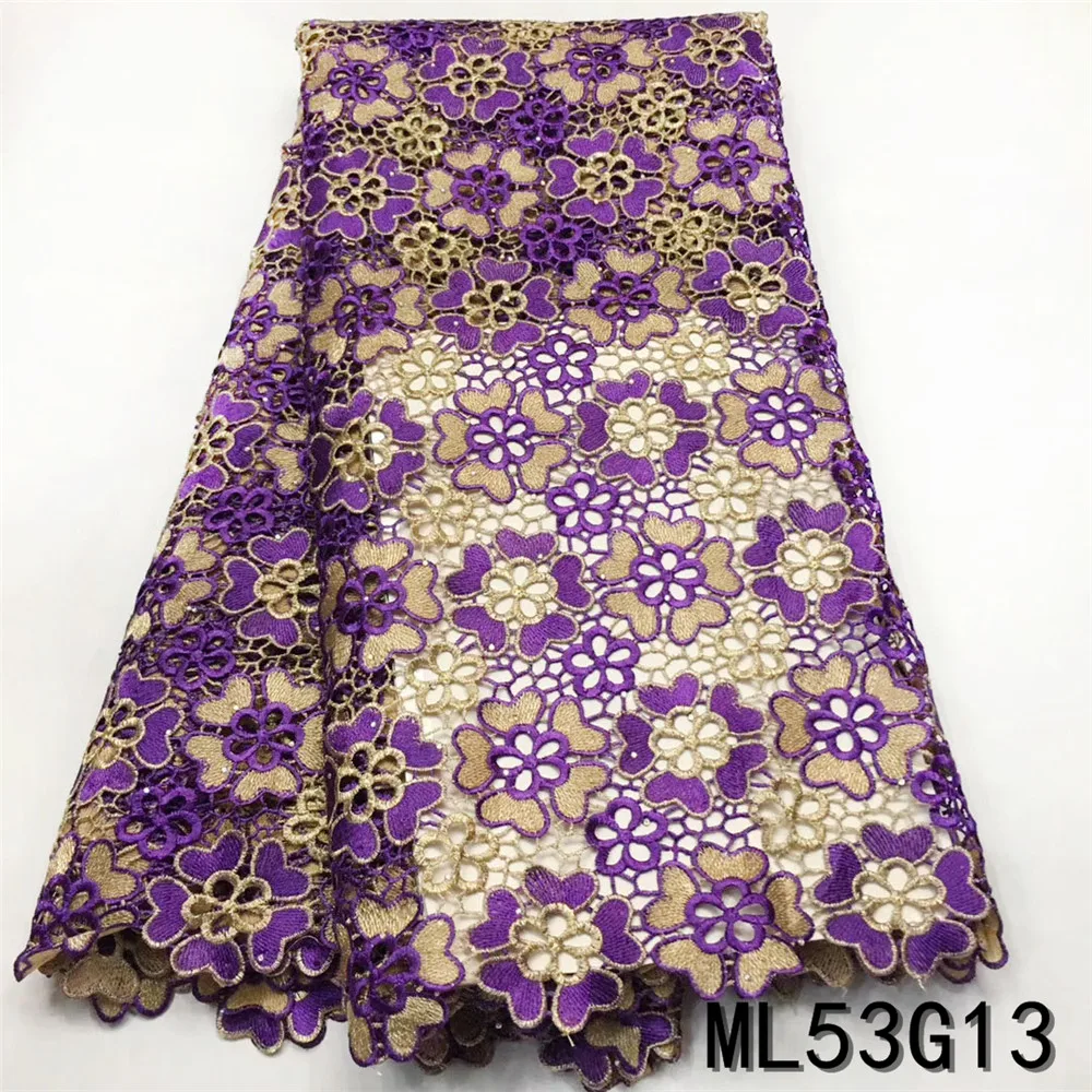 Красивая двухцветная кружевная ткань из гипюра высококачественное Африканское