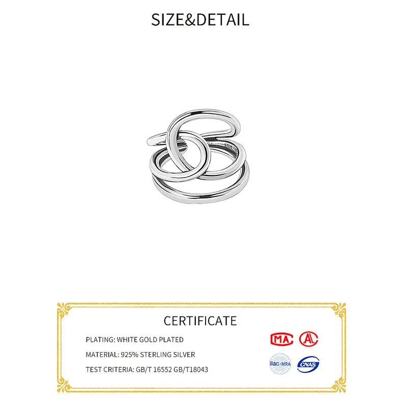 Кольца женские из серебра 925 пробы гладкие Переплетенные | Украшения и аксессуары