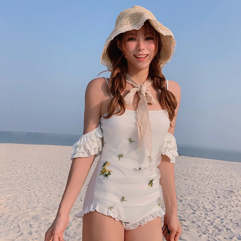 Женские Купальники закрытые купальники пуш ап Модные женские корейские