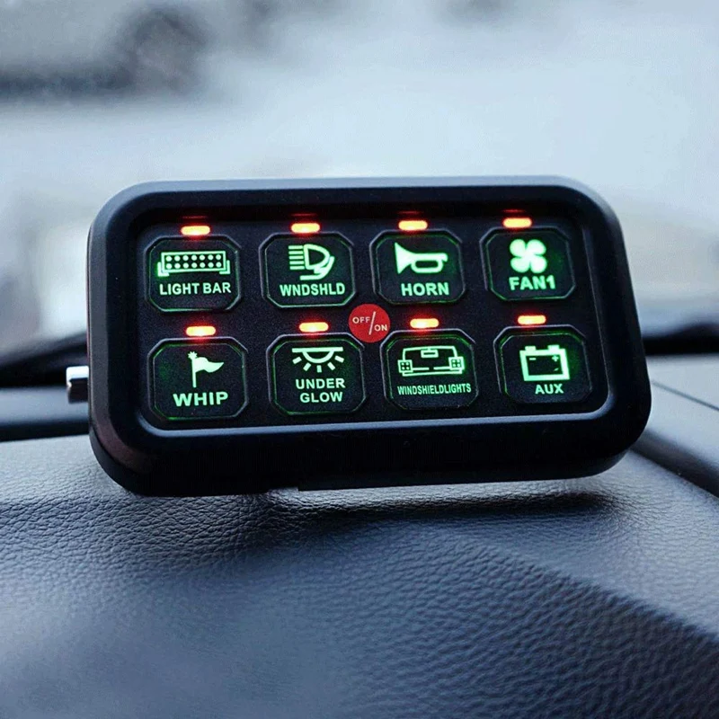 

8 Gang Switch Panel Contact Control Panel Car Control Automatic Dimmable Switch Panel Box for Car Marine Boat