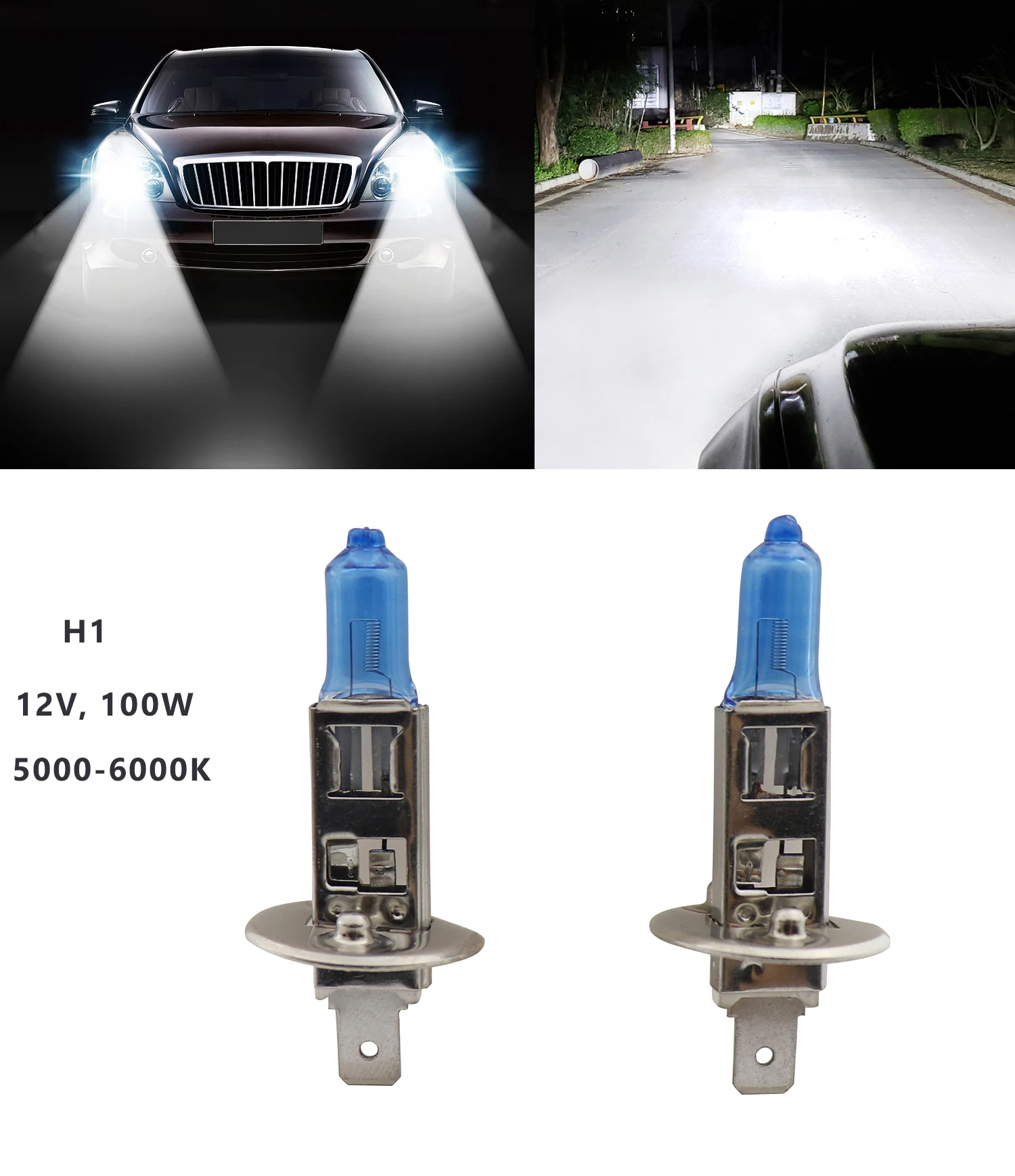 2шт H1 12V 100W ксеноновый галогенный синий автомобильный головной светильник