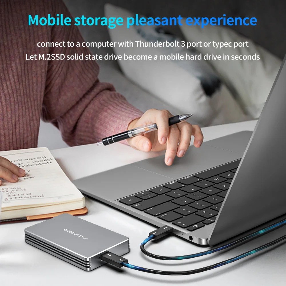 Acasis USB 4 0 Мобильный M.2 Nvme корпус 40Gbps Type C Интерфейс совместим с Thunderbolt 3/4 и 4/3 2/3 1/3
