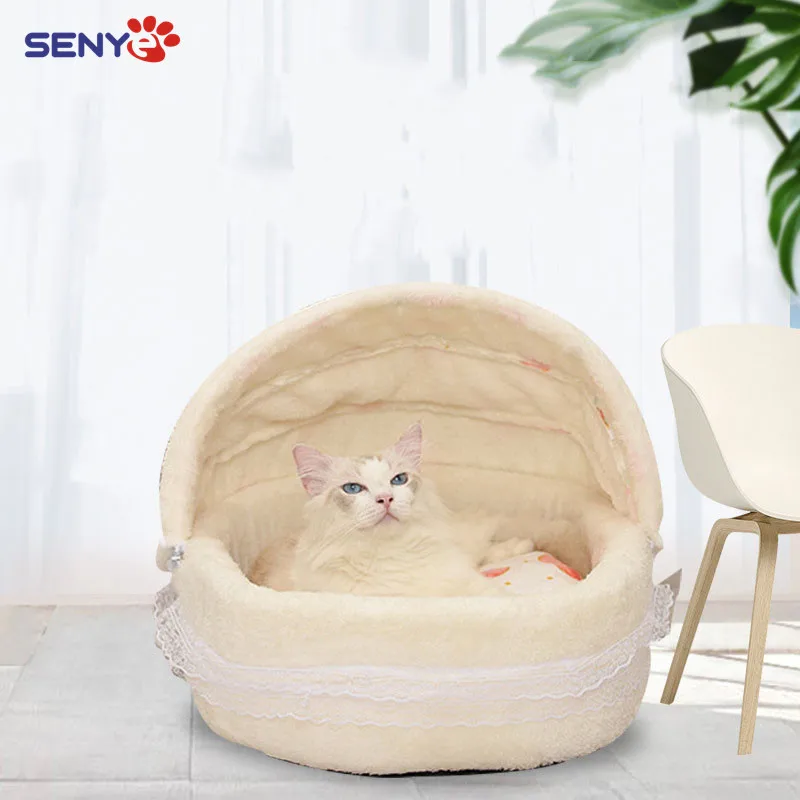 

Creative Cradle Nest Four Seasons Warm Pet Nest Removable And Washable Enclosed Kennel Cat Nest Thick Warm Pet Nest Pet Supplies