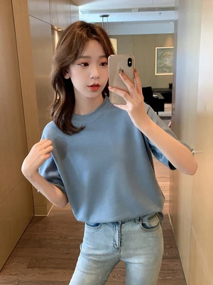 

HAN Short-sleeved T-shirt women summer new round neck cotton bottoming shirt loose and comfortable all-match Korean version