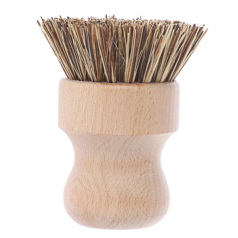 Щетка для мытья кухни из бамбука с короткой ручкой круглая щетка посуды чаши