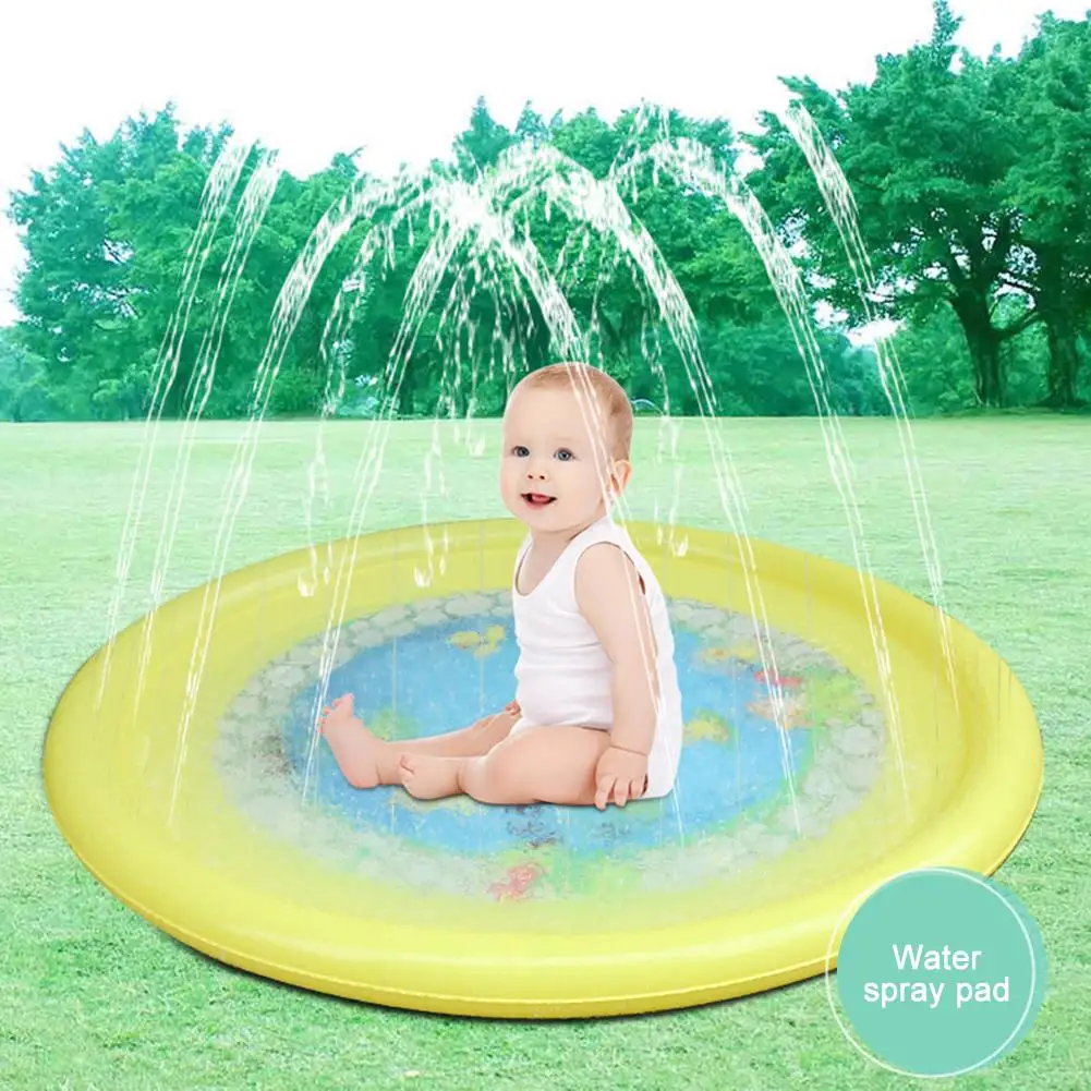 Детский надувной коврик брызговик с утенком для пляжа и газона игровой подушка