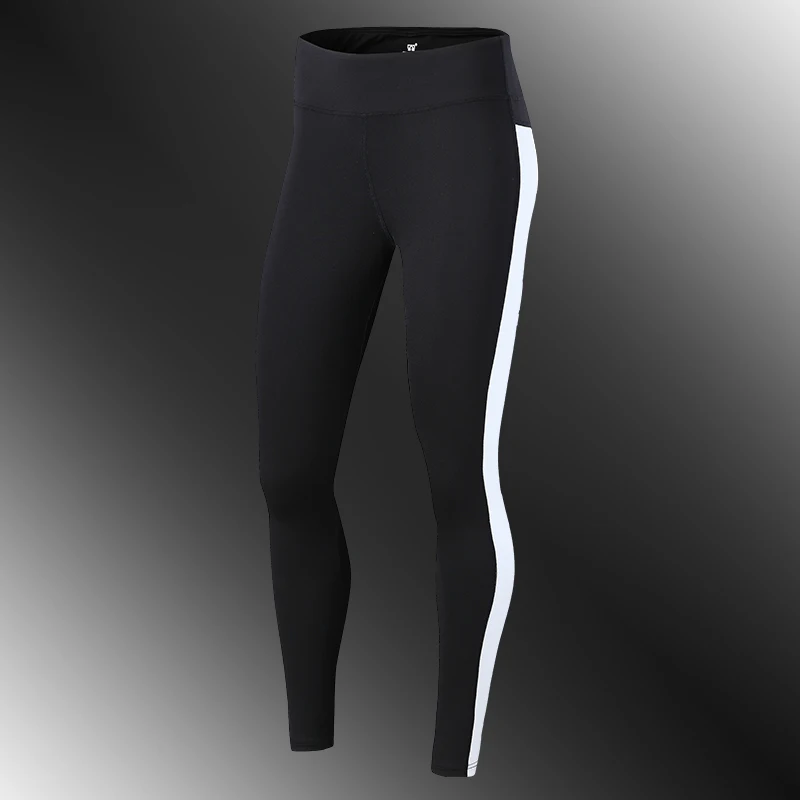 Gym Yoga Pants Women's New Running Fitness Leggings Sports Training Workout Patchwork Trousers - Цвет: Черный