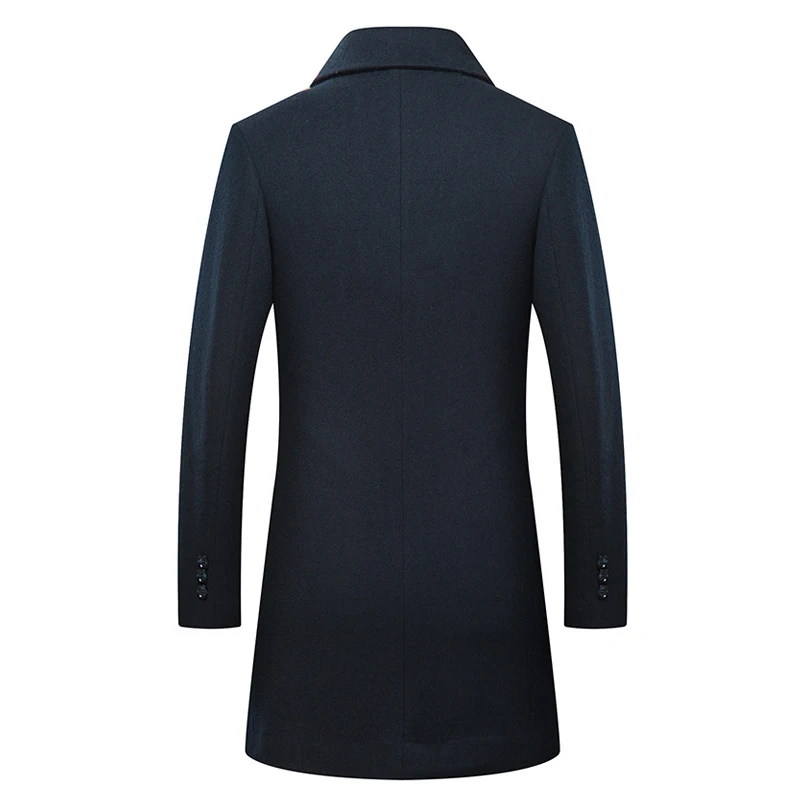 

2020 Winter New Men's Business Fashion Wool Coat Classic Style Solid Color Slim Fit Thick Warm Long Jacket Men Brand Overcoat