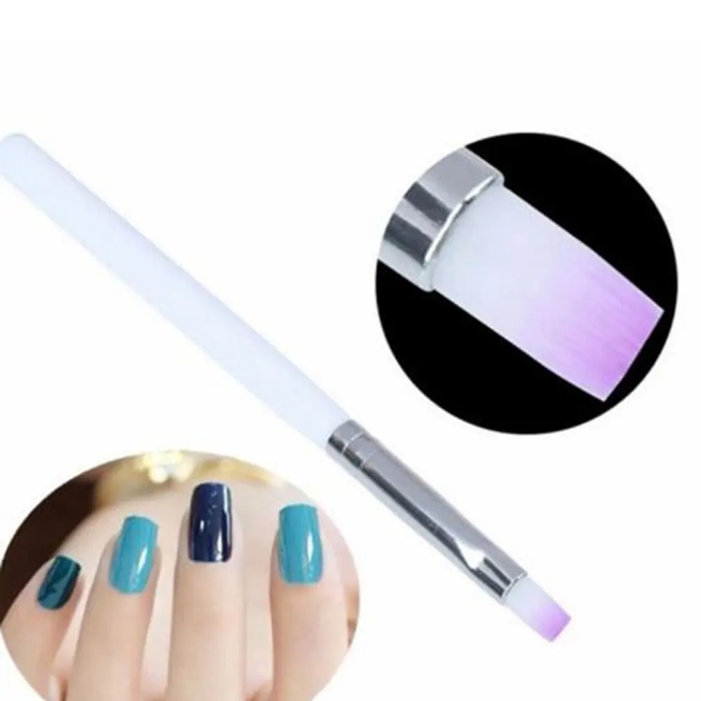 

Nail Art Brush White Rod Purple Hair Phototherapy Pen Flat Point Pen Phototherapy Nail Brush Gel Pen Nail Tools