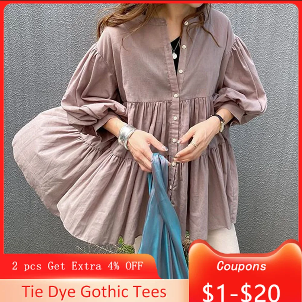 Женская блузка в японском стиле свободная повседневная Уличная одежда рубашки