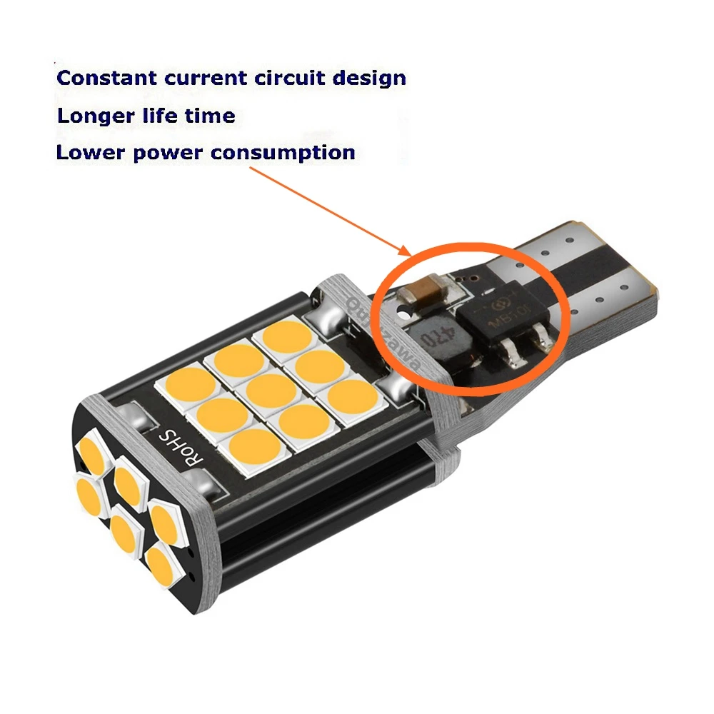 2 шт. Новые T15 W16W WY16W Супер Яркие LED Автомобильные Лампы Габаритов, Стоп-сигналов, Ремонта, Сигналов поворота, Canbus Автозапасное Заднее Зеркало Фары Дневного света.