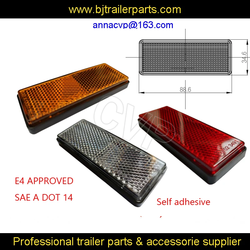 CVP автофургон для грузовиков фургон янтарно красный белый отражатели 88 6x34 6 мм