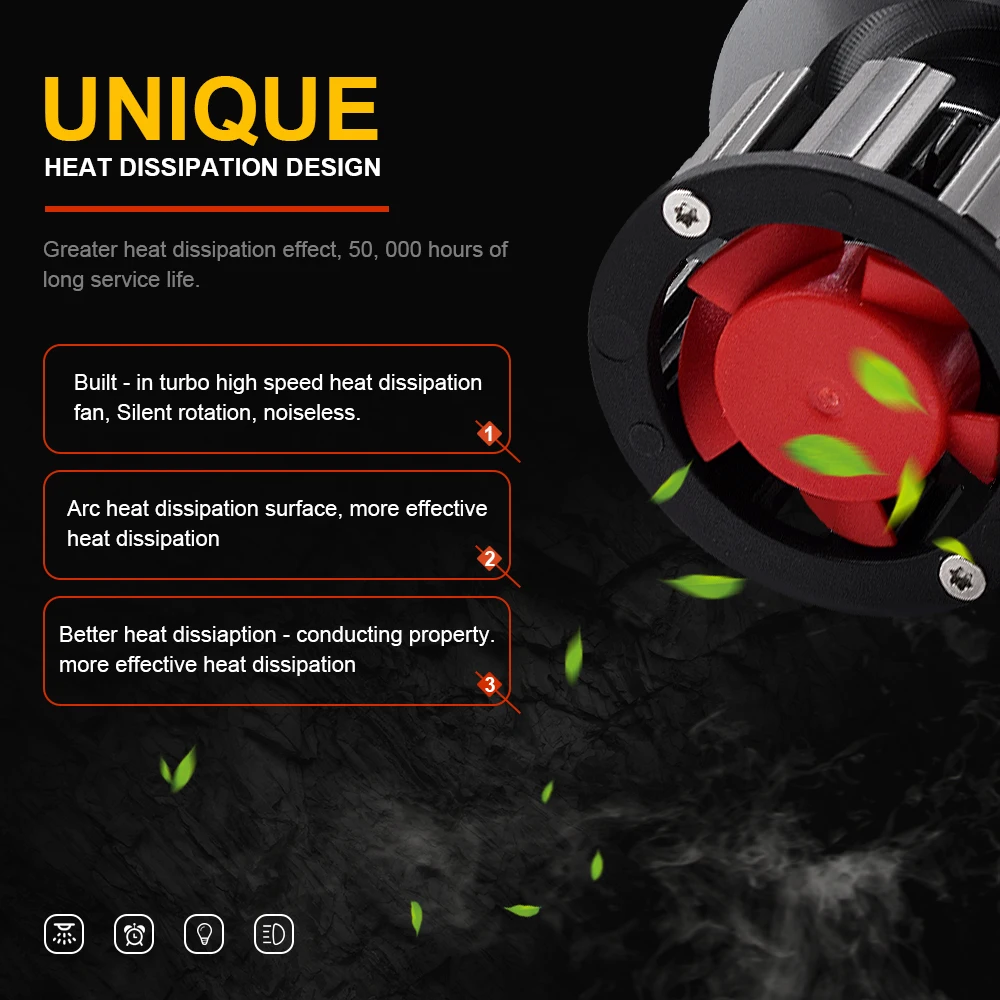 EURS RGB Автомобильный фары H7 LED H4 H1 H11 H3 9005 9006 50W 5400LM 6000K 12V 24V Управление приложением, CSP Противотуманные фары Лампочка.