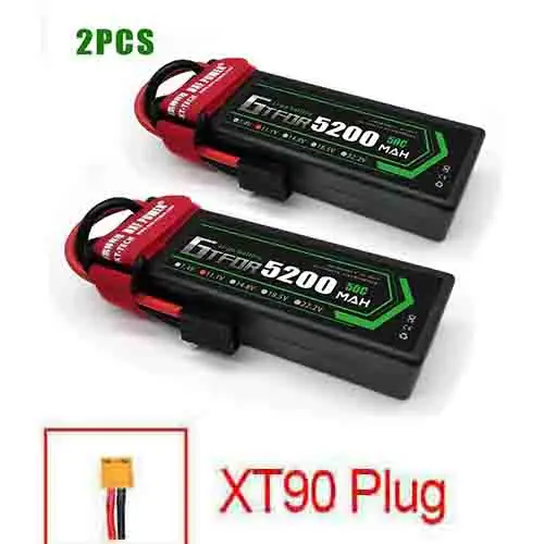 GTFDR 11,1 v 5200mah 50C 3s max 100C 3,7 V 1000mah 25C max60C запасные части для радиоуправляемого дрона traxxas - Цвет: 2PCS3S5200mahXT90