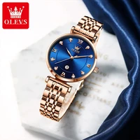 olevs 2021 new fashion casual quartz movement waterproof ins niche women alloy case solid stainless steel bracelet watches 5866