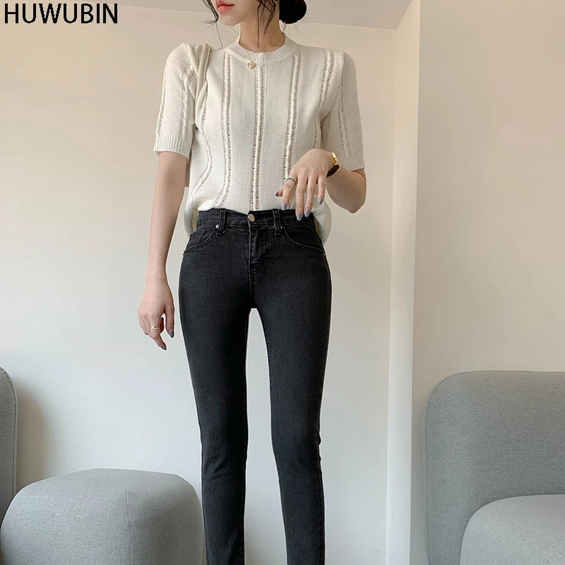 

Korean T-Shirt Summer New Style Women's Chic Round Neck Loose Thin Cotton Thin Hollow Out Twist Pullover Short Sleeve T-Shirt