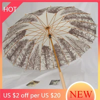 long handle umbrella straight retro chinese style sunscreen waterproof designer umbrella windproof sombrilla rain gear ag50ys