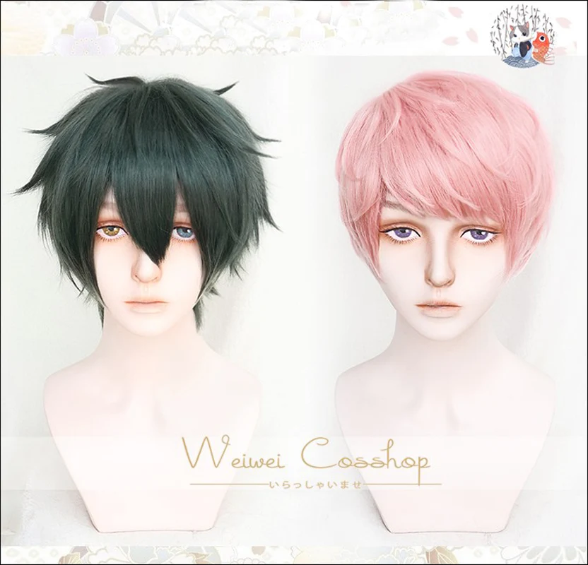 Парики для косплея ансамбль звезды термостойкие короткие синтетические волосы