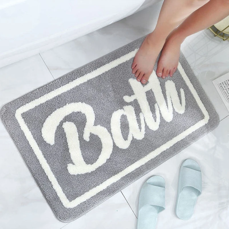 

Non-Slip Bathroom Rug Bath Carpet High Water Absorbent Bath Mat Microfiber Soft Mat Home Bedroom Bedside Kitchen Door Mat