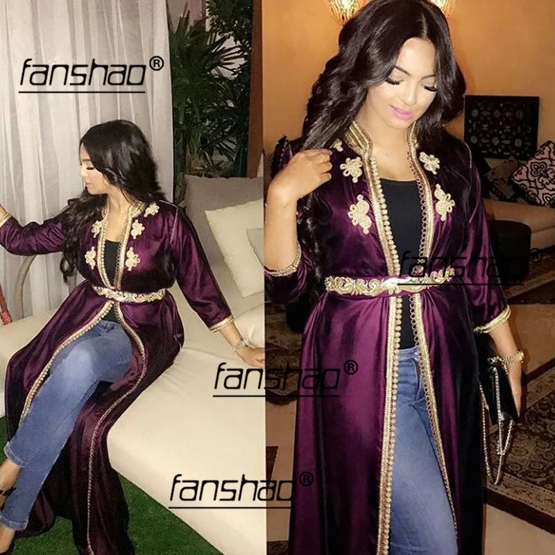 Атласный кафтан фиолетового цвета недорогое платье для матери невесты вечернее