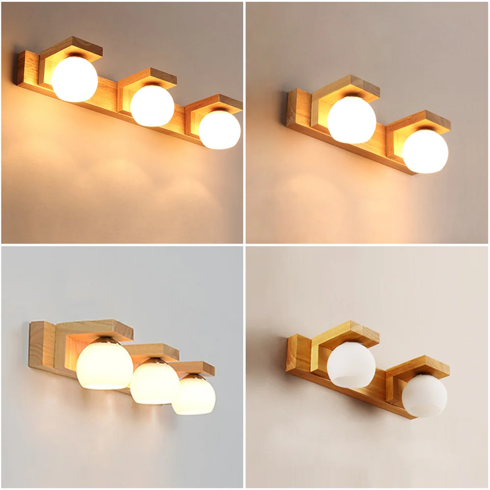 Современный японский зеркальный передний настенный светильник из цельного