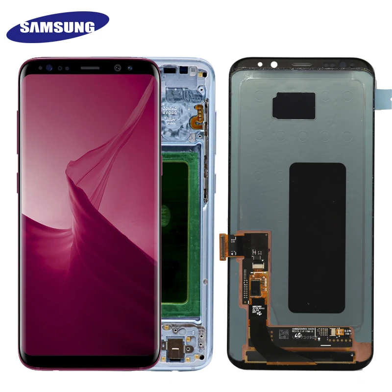 Super AMOLED For Samsung Galaxy S8 S8 plus G955f G950F G950U G950FD Burn-in Shadow Lcd Display Touch Screen Digitizer With Frame