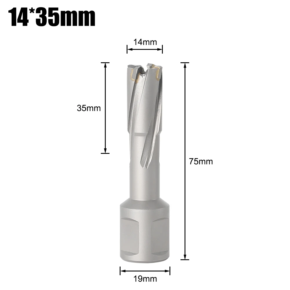 Кольцевая фреза TCT диаметром 12–60 мм x 35 мм со сварочным хвостовиком 3/4 дюйма, корончатое сверло из твердосплавного сплава 22*35 мм, кольцевая пила по металлу 60 x 35 мм