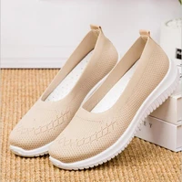 ballet flats women red comfortable knitted slip on shoes womens loafers ladies platform creepers grandmother mom sport sneakers