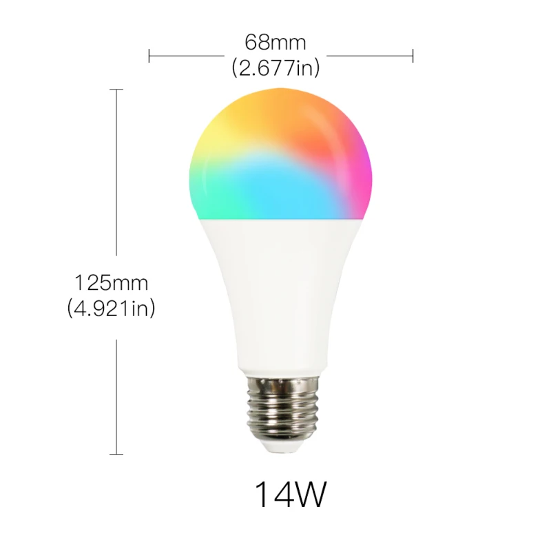 

14W WiFi Smart Light Bulb E27 LED RGB Lamp Work With Alexa/Google Home 220-240V RGB+CCT Dimmable Timer Function Magic Bulb