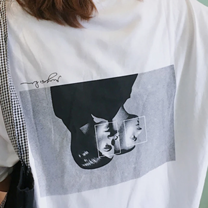 

T-shirts Women Half Sleeve Trendy Student Loose Printed Korean Womens Ulzzang All-match O-Neck Daily T-shirt Chic Ladies Clothes
