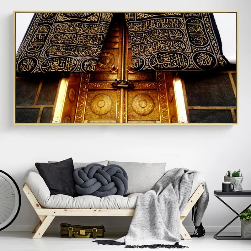 

Islam Great Mosque of Mecca Posters and Prints Wall Art Canvas Painting the Holy Kaaba Pictures for Living Room Decor No Frame