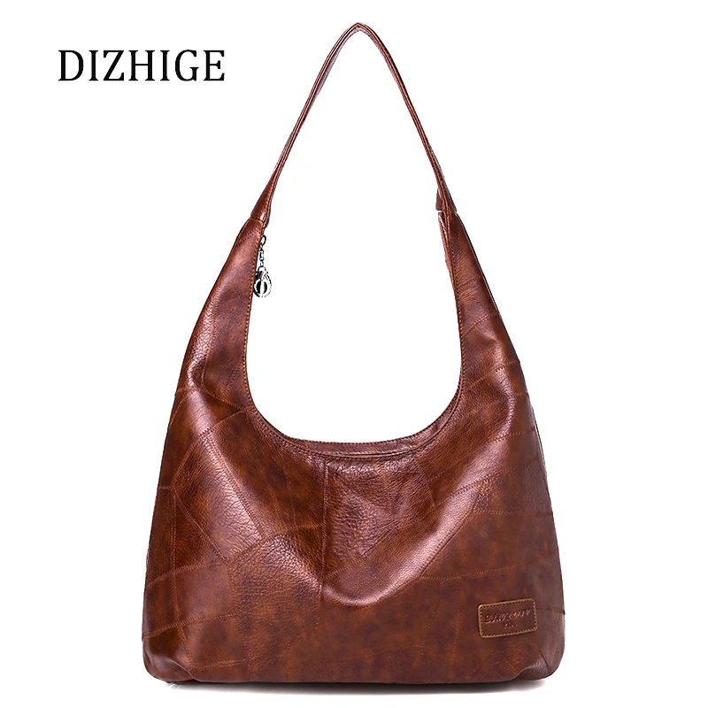 Дизайнерские коричневые женские кожаные сумки Классическая большая сумка-хобо