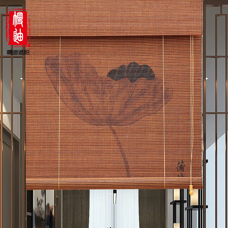 Бамбуковые занавески с принтом в китайском стиле дзен для гостиной балкона