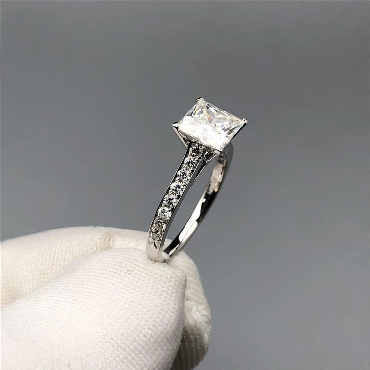 10K белое золото 1 2 3 4 5 карат квадратной формы огранка принцесса Moissanite алмазное