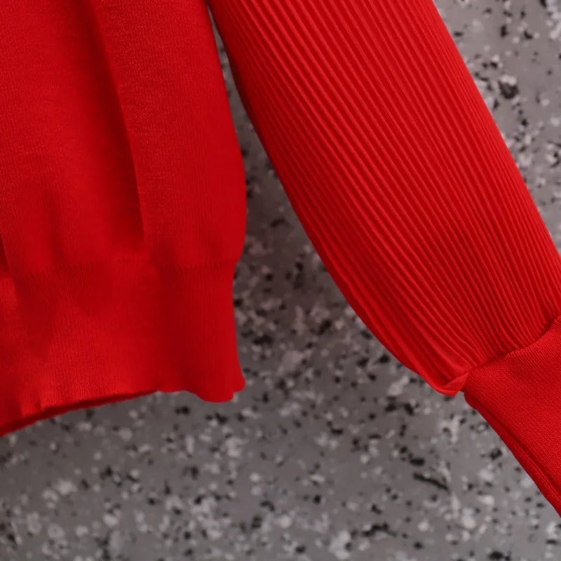 

Nkandby Plus Size Women Clothing 2021 Autumn V-neck Knitted Pullover Sweaters Ruffles Solid Color Loose Oversized Jumpers Female